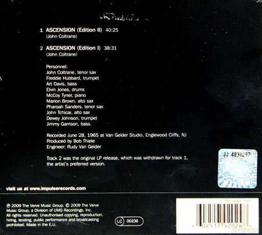 John Coltrane: Ascension I & Ii Reissue (digipack) [CD]