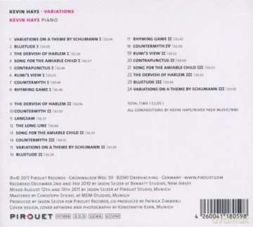 Kevin Hays (piano solo): Variations [CD]