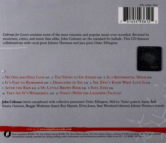 John Coltrane: Coltrane For Lovers [CD]