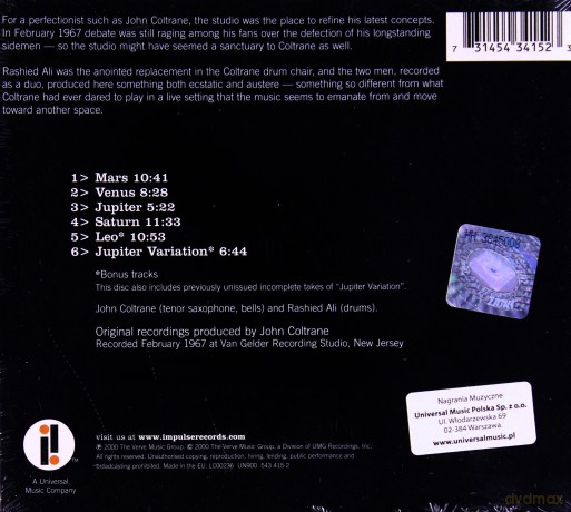 John Coltrane: Interstellar Space (digipack) [CD]