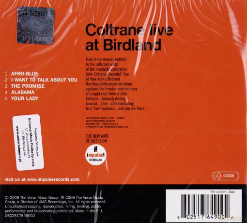 John Coltrane: Live At Birdland (digipack) [CD]