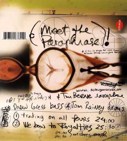 Berne, Tim Paraphrase (D. Gress, T. Rainey): Pre-emptive Denial [CD]
