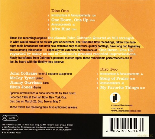 John Coltrane: One Down One Up: Live At The Half Note (digipack) [2CD]