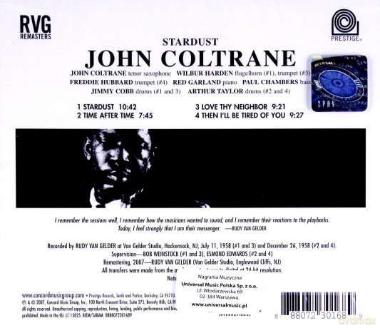 John Coltrane: Stardust  (Remasters) (RVG) [CD]
