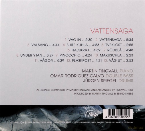 Tingvall Trio (M. Tingvall, O.R. Calvo, J. Spiegel): Vattensaga [CD]
