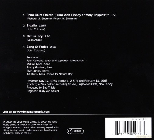 John Coltrane: The John Coltrane Quartet Plays Reissue [CD]