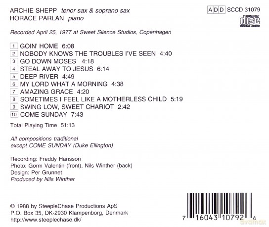 Shepp, Archie & Parlan, Horace: Goin' Home [CD]