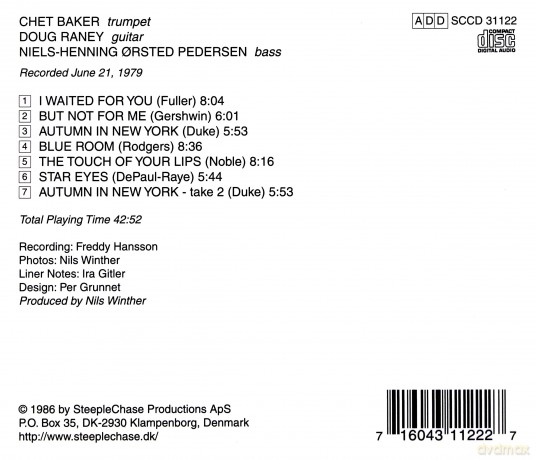 Baker, Chet Trio (D. Raney, NHOP): The Touch of Your Lips [CD]