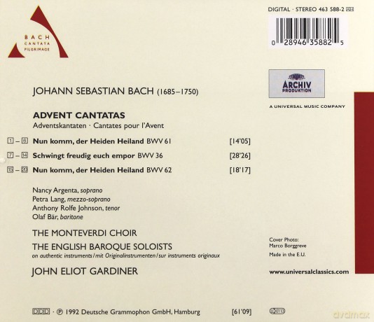 John Gardiner: Bach: Advent Cantatas [CD]