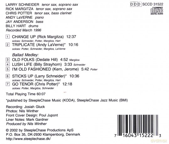 Schneider, Larry / Margitza, Rick / Potter, Chris / LaVerne, Andy / Anderson, Jay / Hart, Billy: Jam Session vol. 1 [CD]