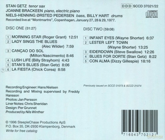 Getz, Stan (J. Brackeen, NHOP, B. Hart): Stan's Party [2CD]