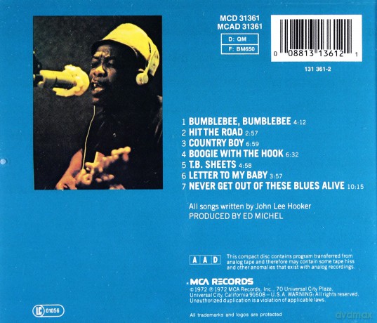 John Lee Hooker: Never Get Out Of These Blues Alive [CD]