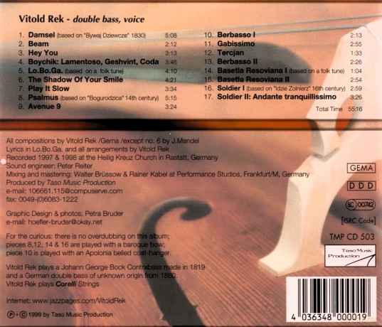 Vitold Rek (double bass solo): Bassfiddle alla polacca [CD]