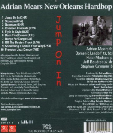 Adrian New Orleans Hardbop  Mears (P. Madsen, D. Landolf, J. Boudreaux, S. Kurmann): Jump On In [CD]