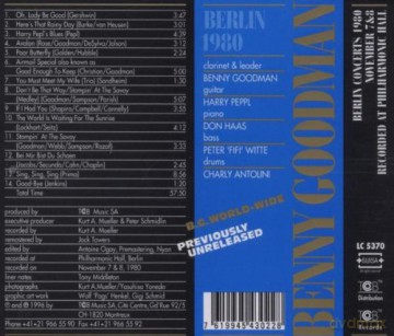 Benny Goodman (H. Peppl, D. Haas, P.F. Witte, C. Antolini): Berlin 1980 [CD]