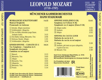 Mozart, Leopold - Kindersinfonie, Schlittenfahrt, Sinfonie D-dur, Sinfonia Da Caccia G-dur: Münchener Kammerorchester, H. Stadlmair [CD]