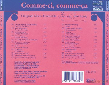 Prima Carezza: Original Salon Ensemble: Comme-ci, comme-ca - Hommage a Georges Boulanger [CD]