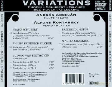 Chopin, Schubert, Silcher, Beethoven, Gieseking: Variations: Andras Adorjan -fl, Alfons Kontarsky - p [CD]