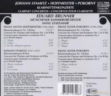 Stamitz, Hofmeister, Pokorny - Clarinet Concertos: Eduard Brunner, Münchener Kammerorchester [CD]