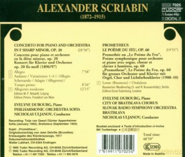 Scriabin, Alexander: Piano Concerto, Prometheus: Evelyne Dubourg - piano [CD]