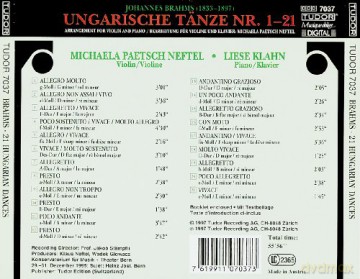 Brahms, Johannes: 21 Hungarian Dances: Michaela Paetsch Neftel - viol, Liese Klahn - p [CD]