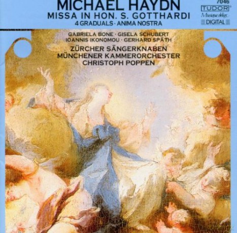 Haydn, Michael: Missa in Honorem Sancti Gotthardi in C, 4 Graduals, Amina Nostra: Gabriela Bone, Gisela Schubert, Ioannis Ikonomou, Gaerhard Späth, Zürcher Sängerknaben [CD]