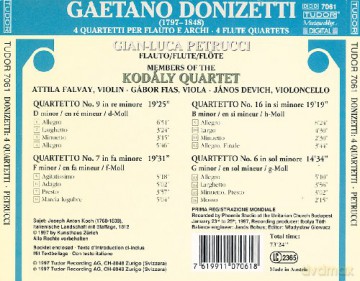 Donizetti, Gaetano: 4 Flute Quartets: Gian-Luca Petrucci - fl, Members of The Kodaly Quartet [CD]