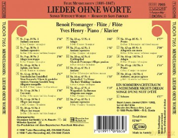 Mendelssohn, Felix: Lieder ohne Worte: Yves Henry - p, Benoit Fromanger - fl [CD]