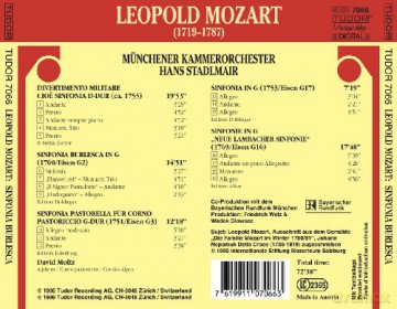Mozart, Leopold: Sinfonia Pastorella, Sinfonia Burlesca, Divertimento Militare, Neue Lambacher Sinfonie: Münchener Kammerorchester, Hans Stadlmair [CD]