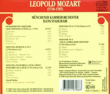 Mozart, Leopold: Sinfonia Pastorella, Sinfonia Burlesca, Divertimento Militare, Neue Lambacher Sinfonie: Münchener Kammerorchester, Hans Stadlmair [CD]
