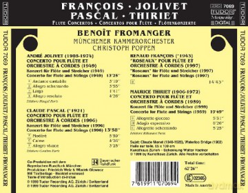Francois, Jolivet, Pascal, Thiriet: Flute Concertos: Benoit Fromanger, Münchener Kammerorchester, Christoph Poppen [CD]