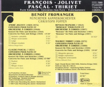Francois, Jolivet, Pascal, Thiriet: Flute Concertos: Benoit Fromanger, Münchener Kammerorchester, Christoph Poppen [CD]