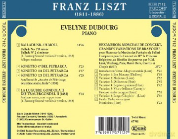 Liszt: Ballade No. 2, 3 Sonetti del Petrarca, La Fugubre Gondola II, Hexameron: Evelyne Dubourg - piano [CD]