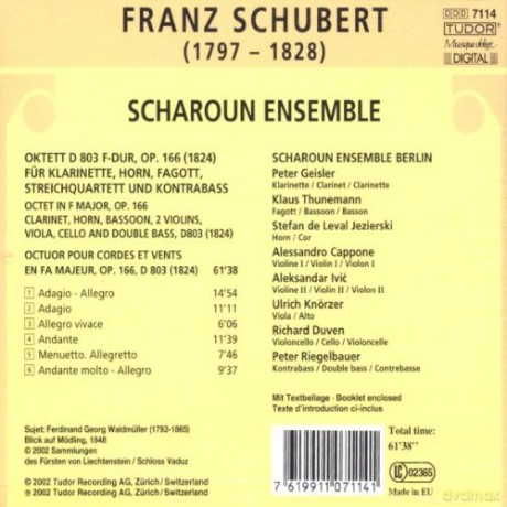 Schubert, Franz: Oktett D 803: Scharoun Ensemble [CD]