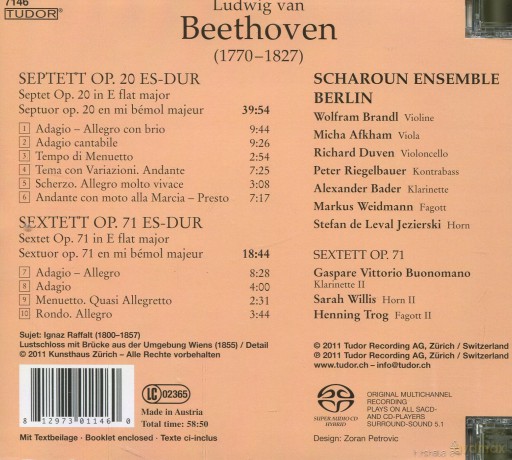 Beethoven, Ludwig van: Septet op. 20, Sextet op. 71: Scharoun Ensemble Berlin [SACD]