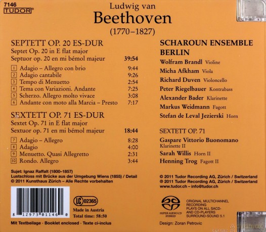 Beethoven, Ludwig van: Septet op. 20, Sextet op. 71: Scharoun Ensemble Berlin [SACD]