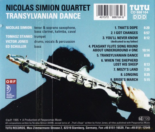 Simion, Nicolas Quartet (T. Stańko, E. Schuller, V. Jones): Transylvanian Dance [CD]