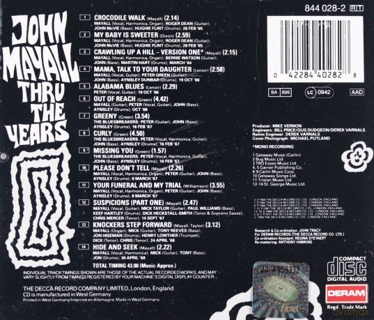 John Mayall: Thru The Years [CD]
