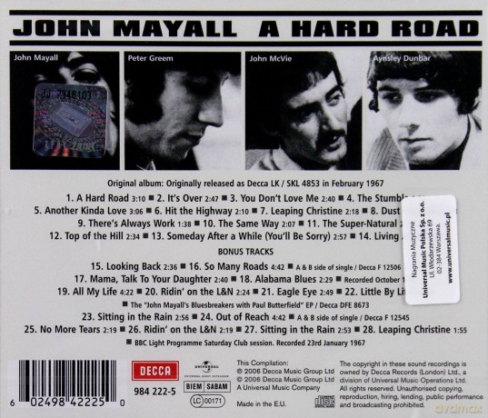 John Mayall's Bluesbreakers: A Hard Road [CD]