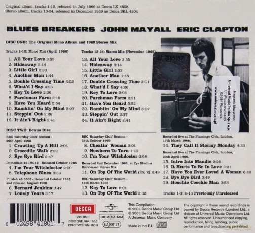 John Mayall's Bluesbreakers: Bluesbreakers With Eric Clapton Deluxe [2CD]