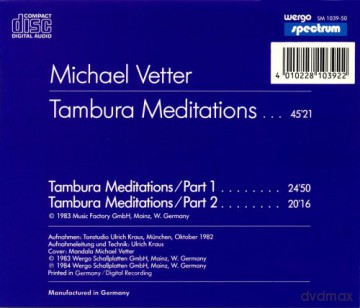 Michael Vetter: Tambura Meditations [CD]