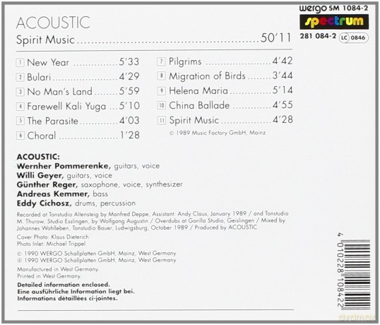 Acoustic (W. Pommerenke, W. Geyer, G. Reger, A. Kemmer, E. Cichosz): Spirit Music [CD]