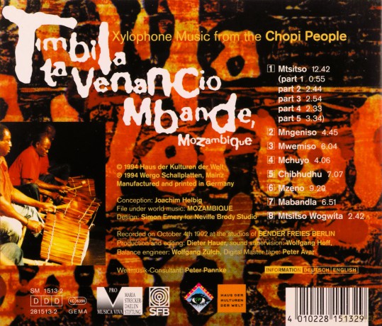 Timbila ta Venancio Mbande, Mozambique: Xylophone Music from The Chopi People [CD]