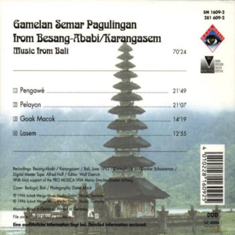 Gamelan Semar Pagulingan from Besang-Ababi/Karangasem: Music from Bali [CD]