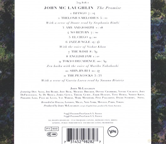 John Mclaughlin: The Promise [CD]