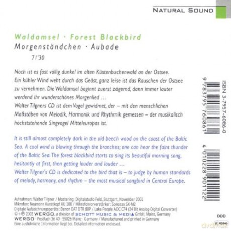 Music from Nature: Waldamsel. Morgenstandchen: Forest Blackbird: Aubade [CD]