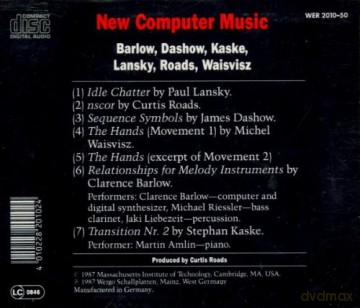 Various Artists: New Computer Music: Clarence Barlow - computer and digital synthesizer, Michael Riessler - bass clarinett, Jaki Liebezeit - percussion, Martin Amlin - piano [CD]