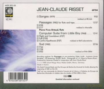 Pierre-Yves Artaud: Songes, Passages, Computer Suite from Little Boy, Sud [CD]