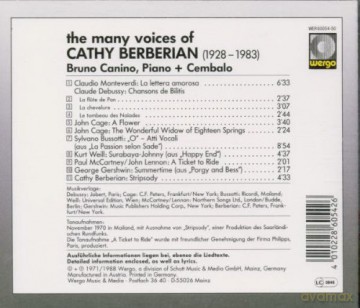 Cathy Berberian, Bruno Canino: Magnificathy The Many Voices of Cathy Berberian [CD]