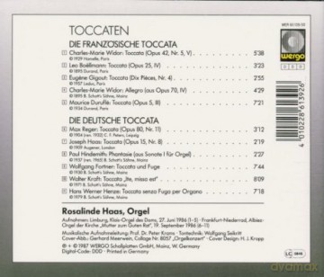 Rosalinde Haas - organ: Toccaten: Die Französische Toccata, Die Deutsche Toccata [CD]